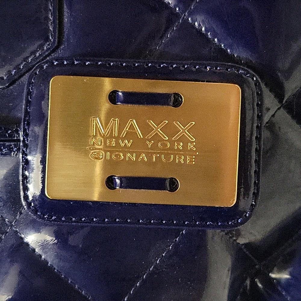 Maxx New York Blue Quilted Satchel - Picture 2 of 7